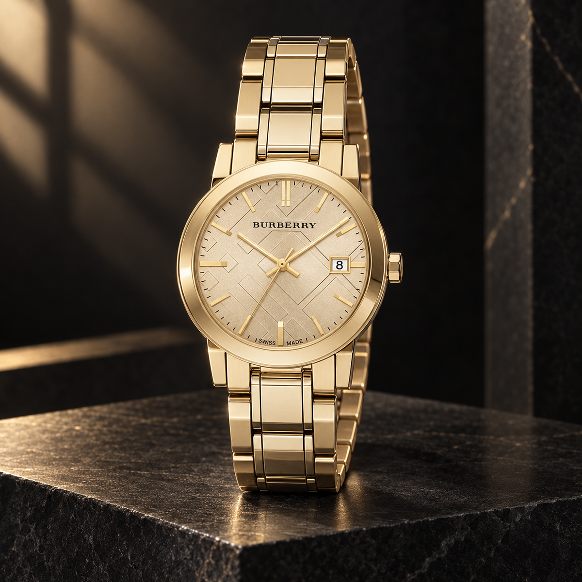 Burberry Ladies Watch The City Yellow Gold Bu9134