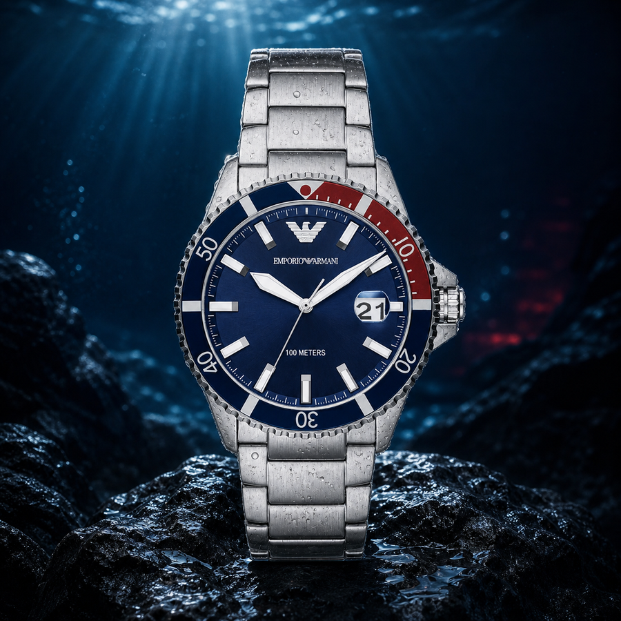 Emporio Armani Men's Diver Watch AR11339 - Blue Dial