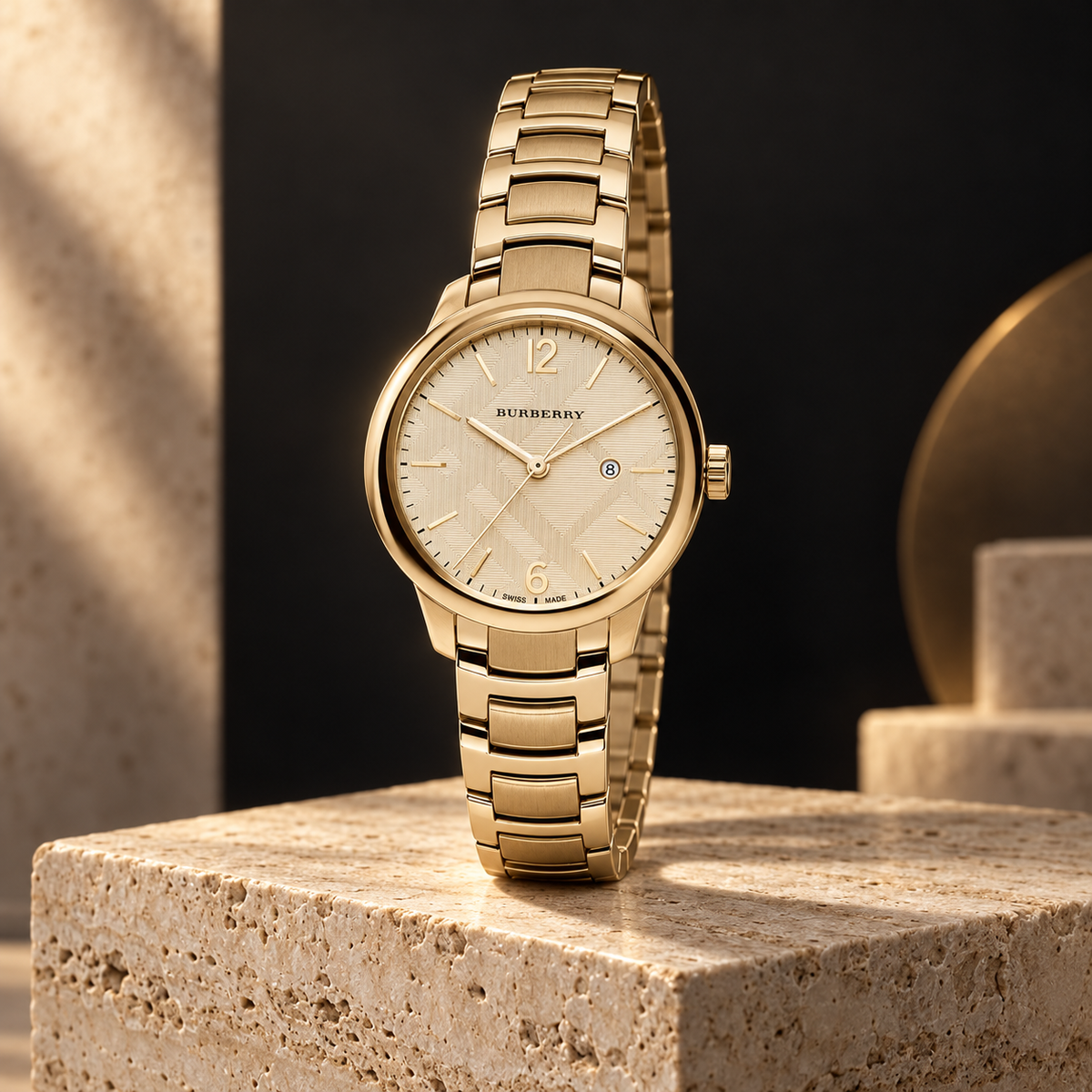 Ladies Gold The Classic Stainless Steel Burberry Watch Bu10109