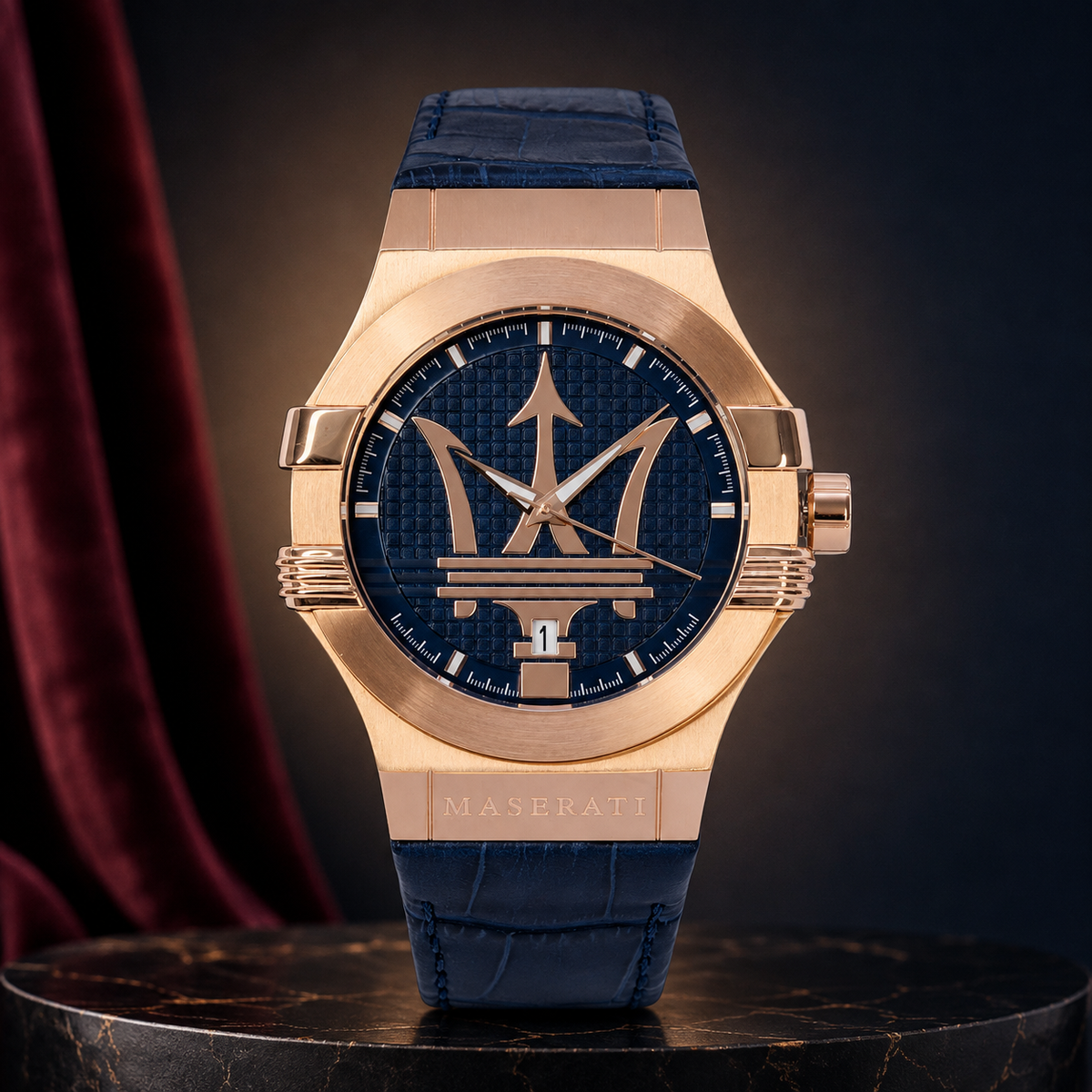 Maserati Potenza R8851108027 Men's Blue & Gold-Tone Quartz Watch