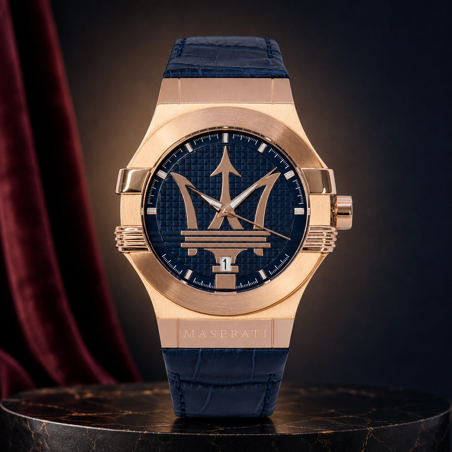 Maserati Potenza R8851108027 Men's Blue & Gold-Tone Quartz Watch